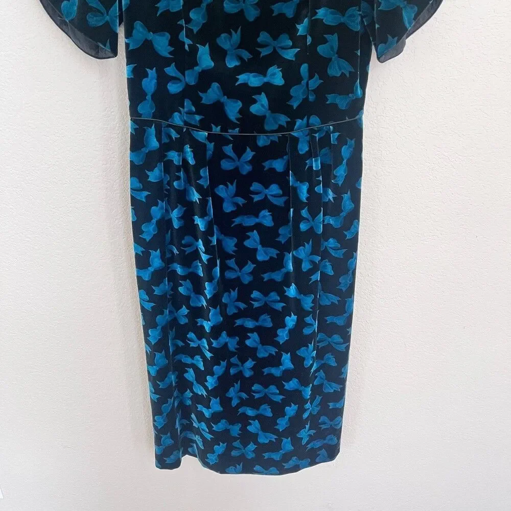 Vintage Lanz Originals Bows Velvet Dress Sz 12